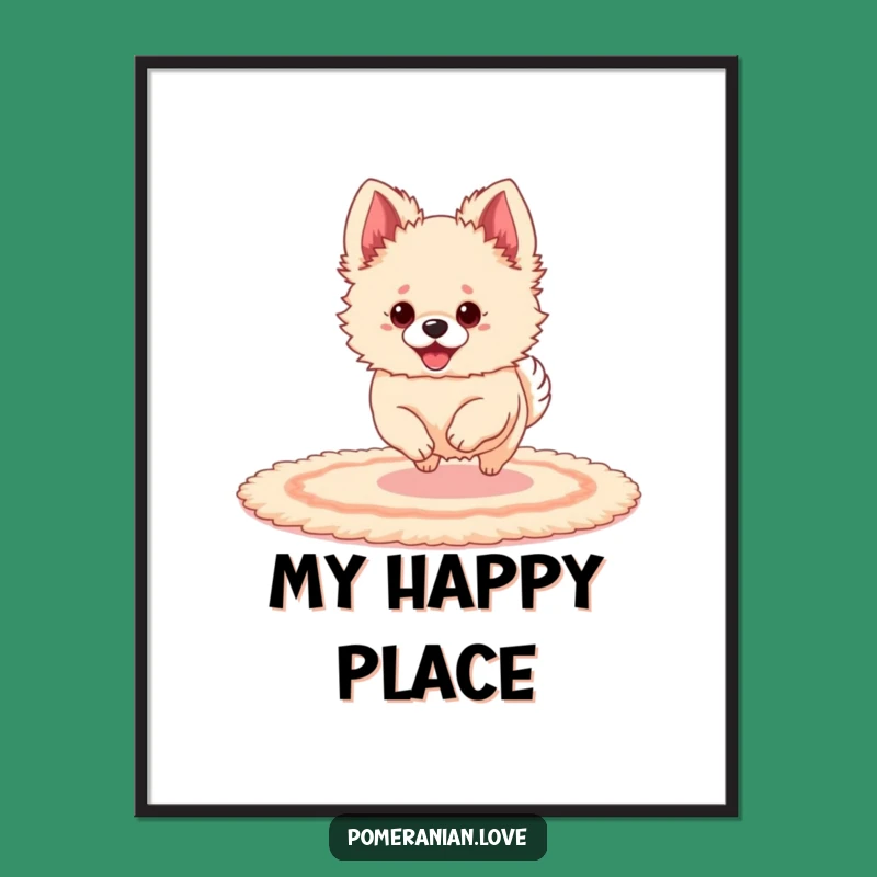 Funny Pomeranian Ear Bounce Digital Art: Playful Dog Print, Cute & Quirky Funny Gift