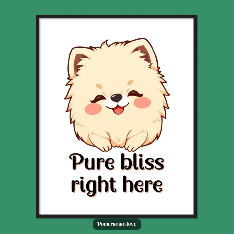 Funny Pomeranian Head Scratch Digital Art: Instant Joyful Dog Wall Decor