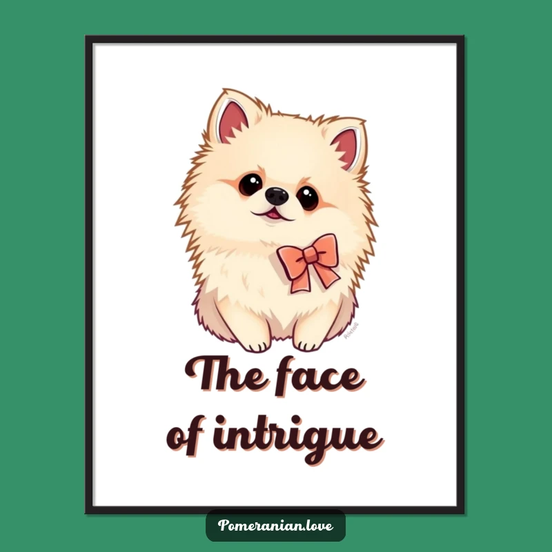 Funny Pomeranian Bow Digital Print: Instant Charm for Your Walls