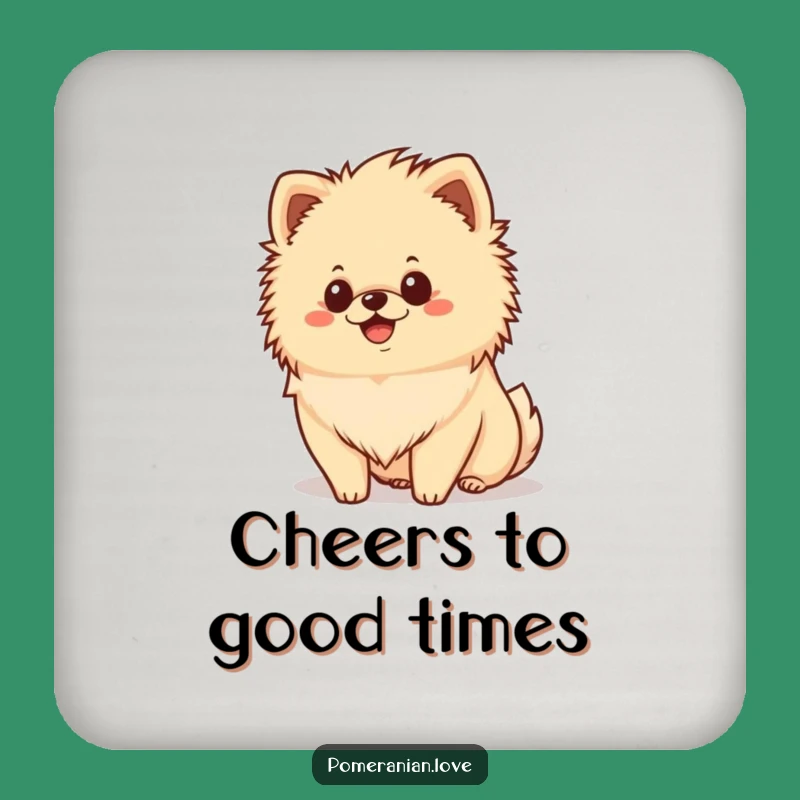 Funny Happy Pomeranian Coaster Set - Protect Surfaces with Smiles
