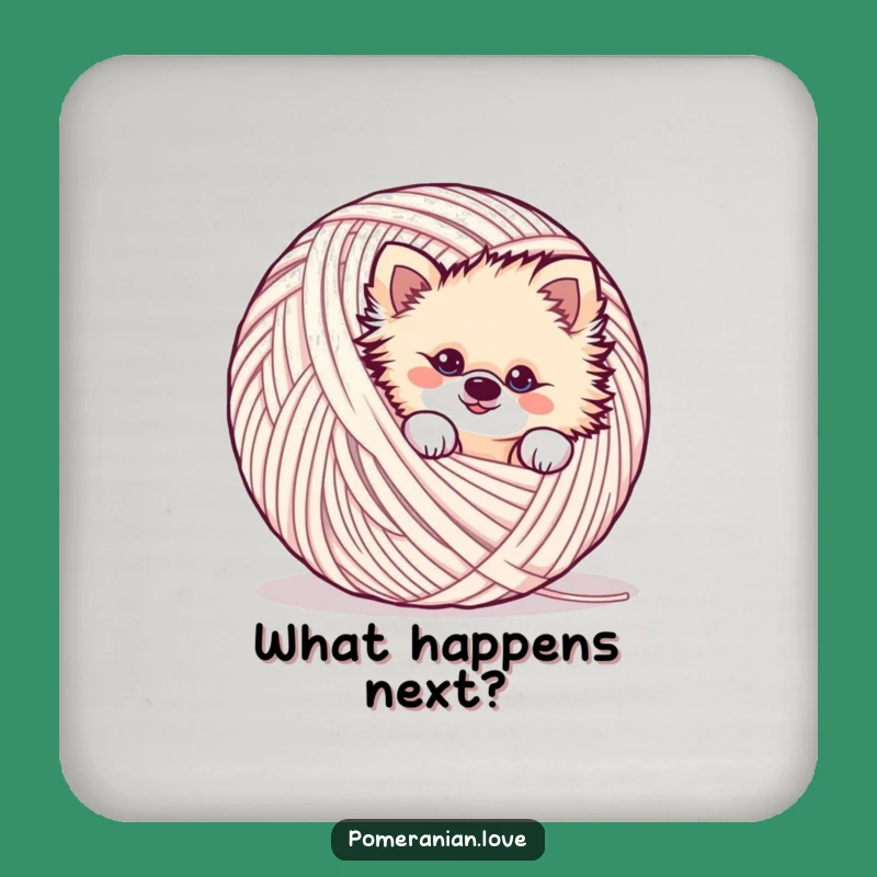 Funny Mischievous Pomeranian Coaster Set - Protect Surfaces with Playfulness