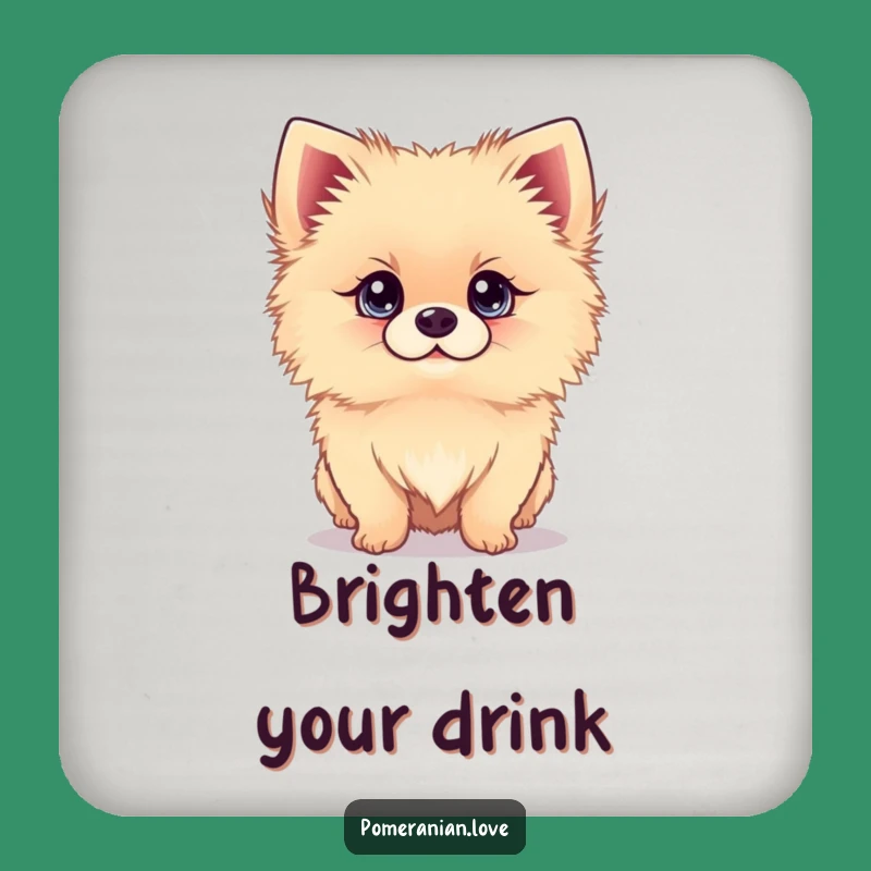 Funny Pomeranian Bright Eyes Coaster - Sweet Protection Hilarious Gift