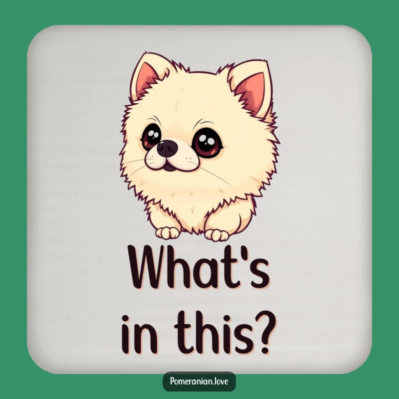 Funny Pomeranian Coaster - Curious Head Tilt Protector, Adorable Pet Decor Gift