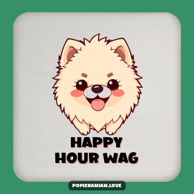 Funny Pomeranian Smile Coasters: Protect Surfaces with Joy