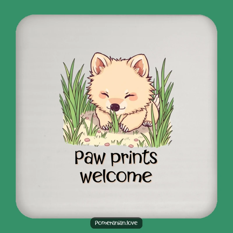 Funny Pomeranian Digging Coasters: Hilarious Set to Protect Surfaces