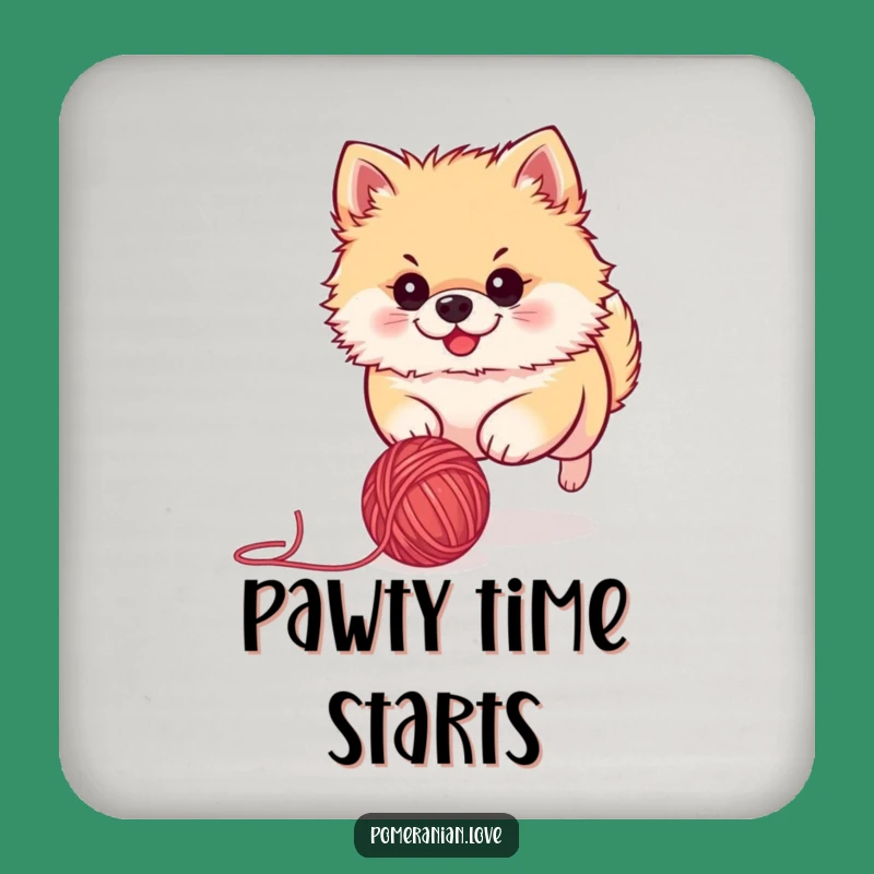 Funny Pomeranian Yarn Ball Coaster - Hilarious Protection for Your Surfaces