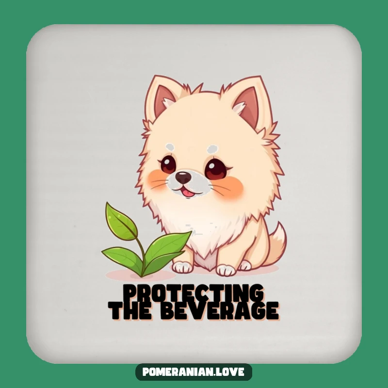 Funny Pomeranian Bark Coaster: Protect Surfaces with Pup Play!