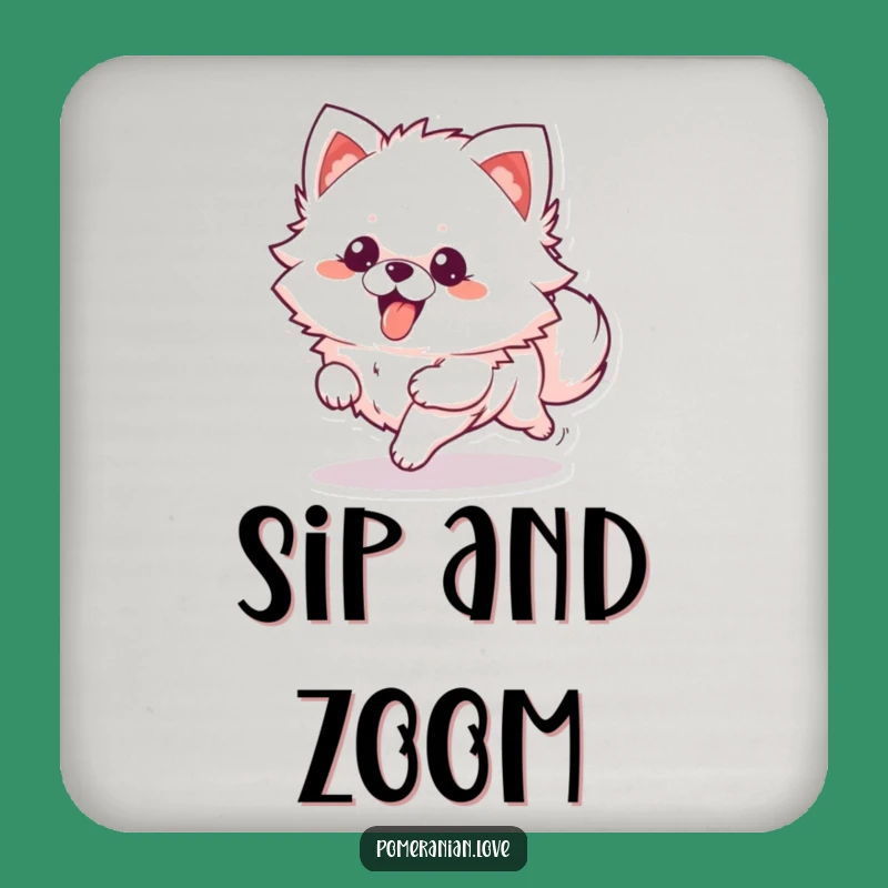 Funny Pomeranian Coaster: Running Protection, Perfect Humorous Dog Lover Gift!