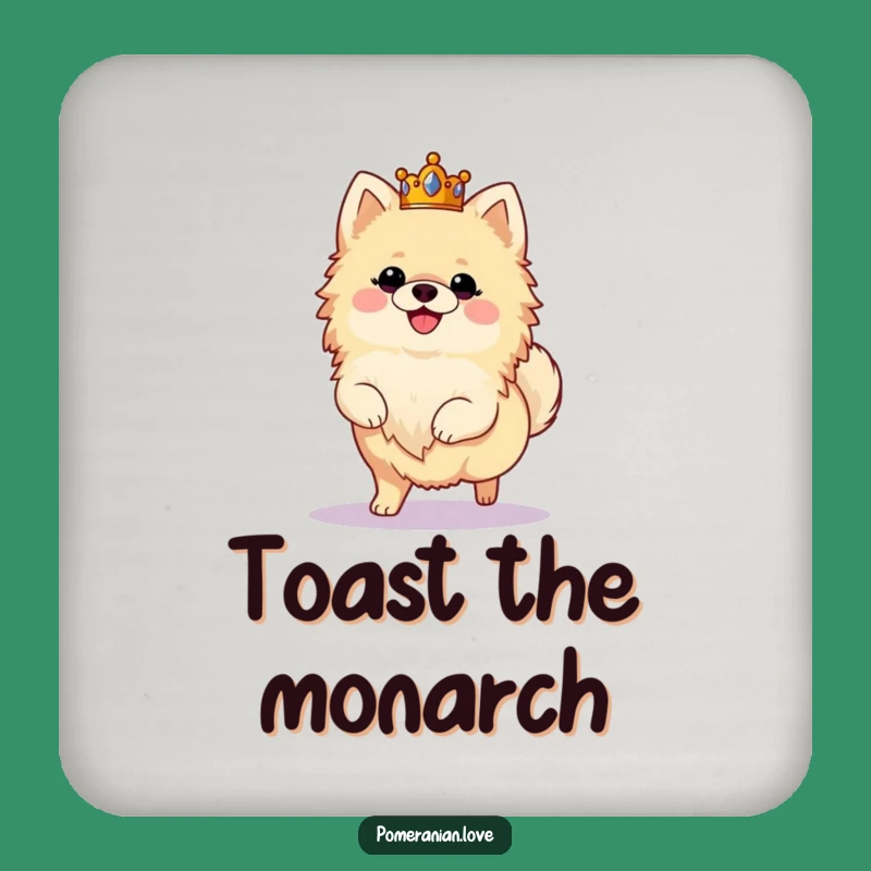 Funny Royal Pomeranian Coasters: Protect Your Throne