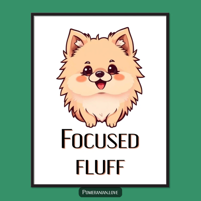 Funny Pomeranian Focus Poster: Curious Dog Art, Joyful Wall Decor Gift