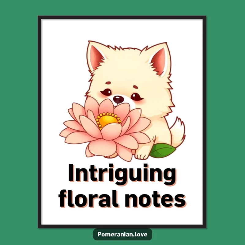Funny Pomeranian Giant Flower Poster - Whimsical Wall Art