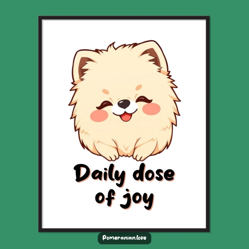 Funny Pomeranian Head Scratch Poster: Adorable Art for Dog-Loving Homes