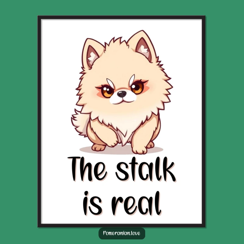 Funny Pomeranian Pounce Art Print - Decorate with Determination!