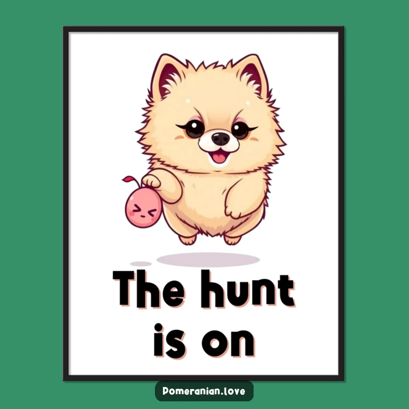 Funny Pomeranian Toy Leap Poster - Dynamic Wall Art