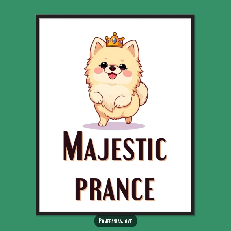 Funny Royal Pomeranian Poster: Majestic Wall Art