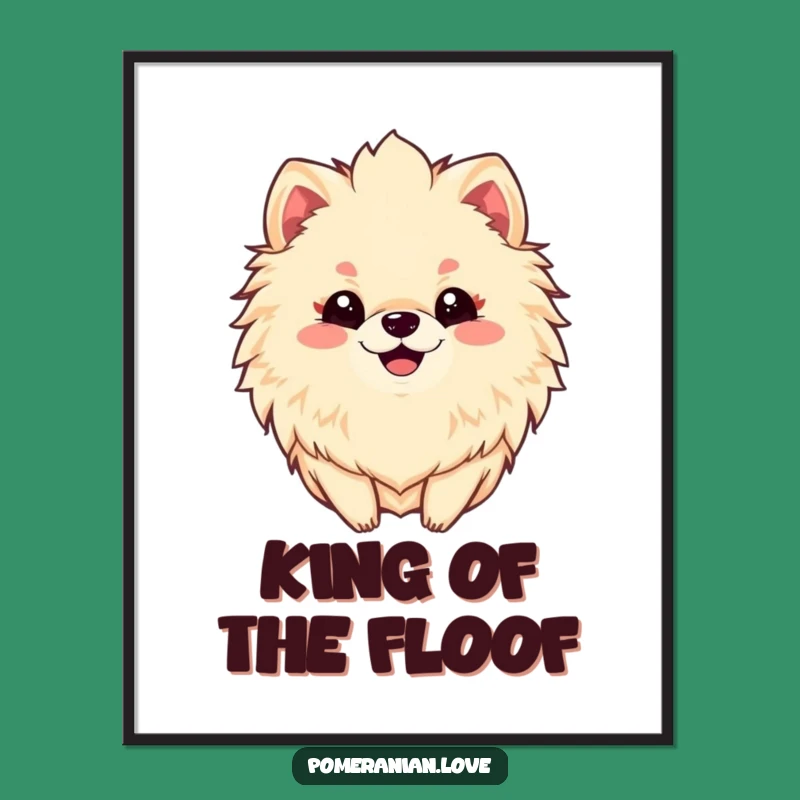 Funny Pomeranian Mane Poster: Bring Hilarious Fluffy Dog Charm to Your Walls!