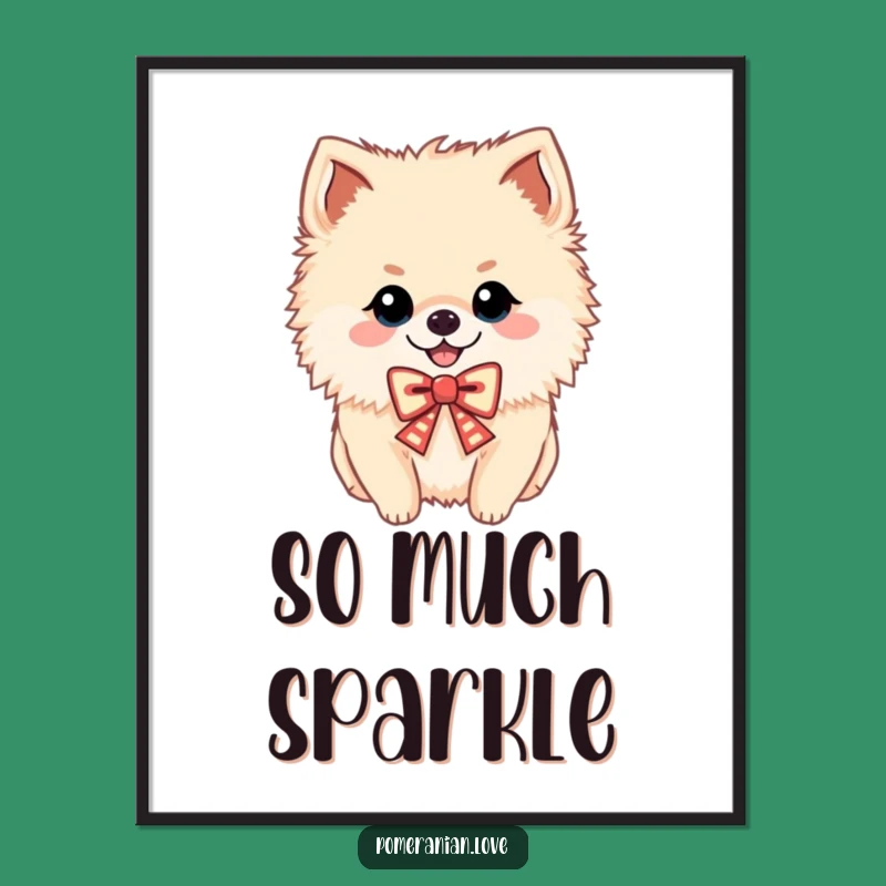 Funny Cheerful Pomeranian Poster - Festive Wall Art for Dog Lovers Gift