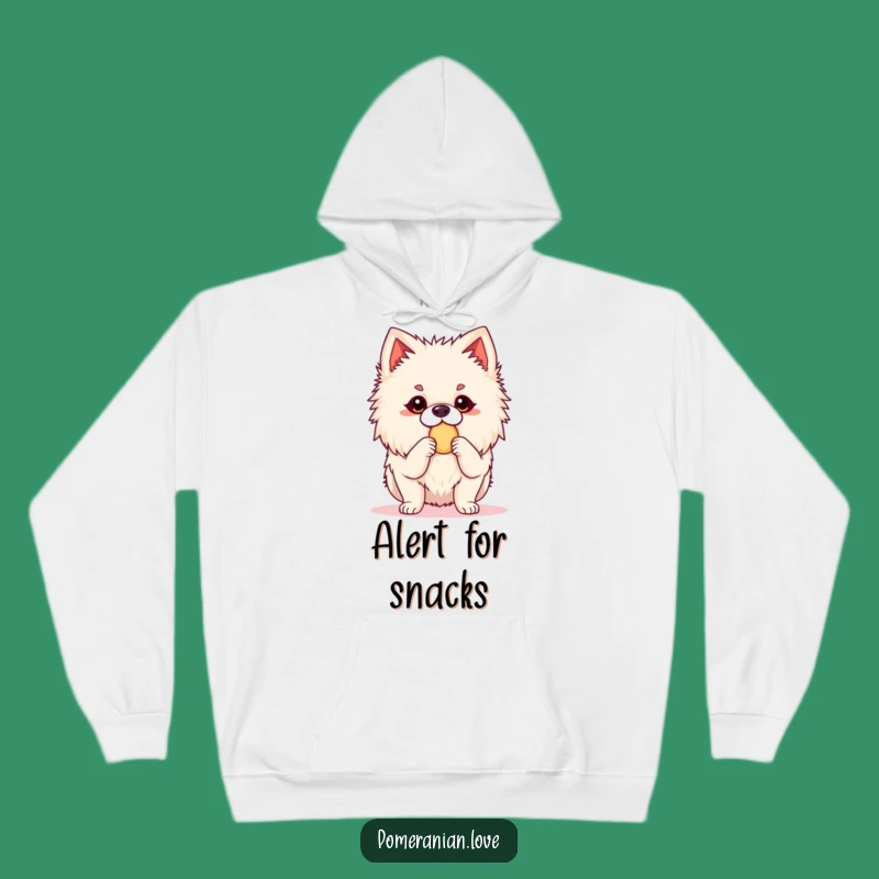 Funny Pomeranian Snack Hunter Hoodie: Alert Dog Sweatshirt, Ultimate Foodie Gift