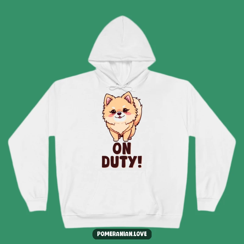 Cozy Funny Alert Pomeranian Hoodie - Warm & Watchful Pet Gift