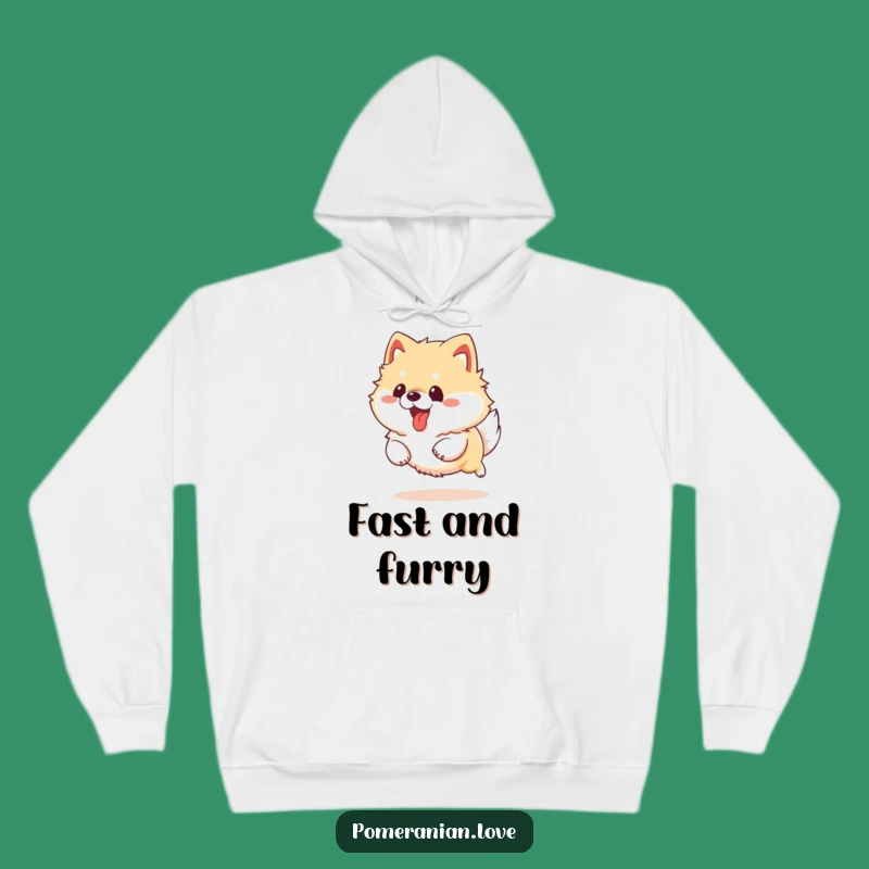 Cozy Pomeranian Running Hoodie - Warm & Funny Dog Lover Gift