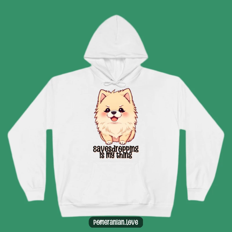Funny Joyful Pomeranian Hoodie - Cozy and Attentive Pup Comfort Gift
