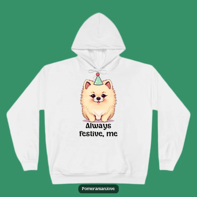 Funny Pomeranian Party Hoodie - Cozy Festive Pup Sweatshirt