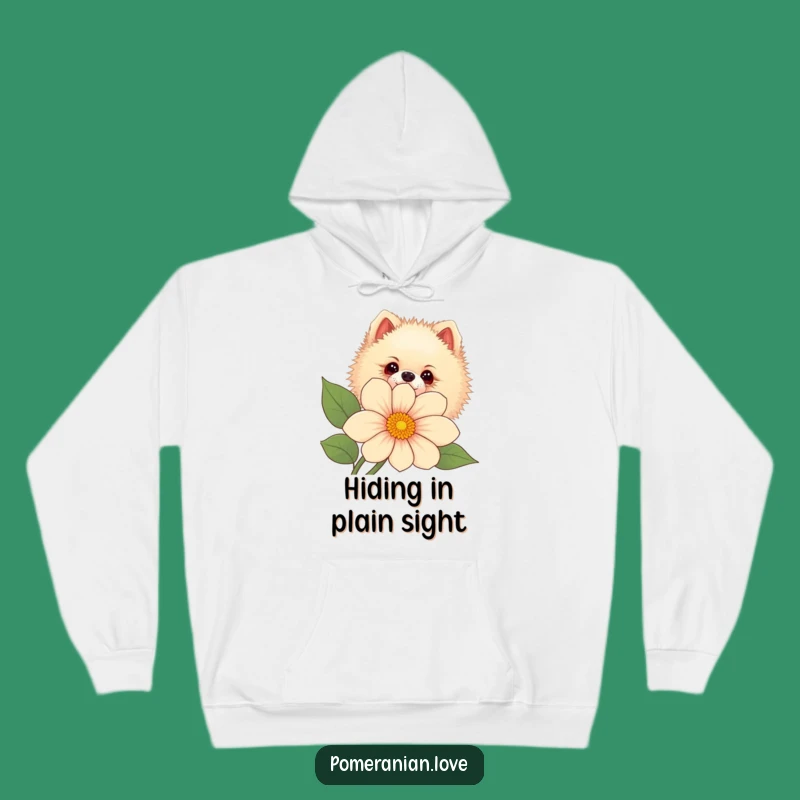 Cozy Funny Pomeranian Flower Hoodie - Curious Peek Design, Warm Gift