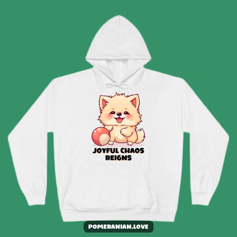 Funny Joyful Pomeranian Hoodie - Cozy Playtime Comfort