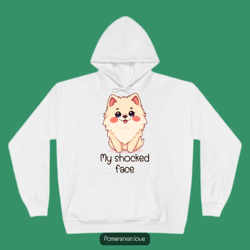 Cozy Surprised Pomeranian Hoodie - Warm Funny Dog Lover Gift