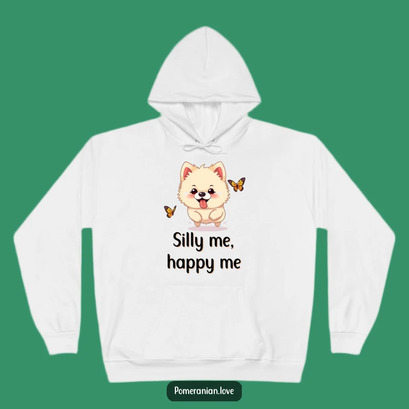 Funny Pomeranian Butterfly Hoodie: Silly Tongue Pup, Warm & Playful Gift