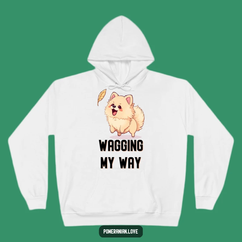 Funny Playful Pomeranian Feather Hoodie - Cozy Chase Sweatshirt
