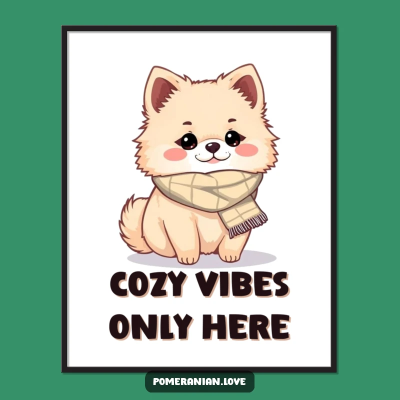 Free Printable Wall Art: Cozy Pomeranian, Funny Downloadable Dog Art Gift