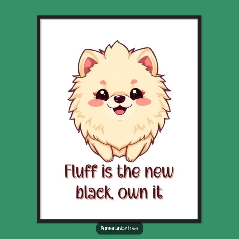 Free Printable Funny Wall Art: Fluffy Pomeranian Smile - Cute Downloadable Decor