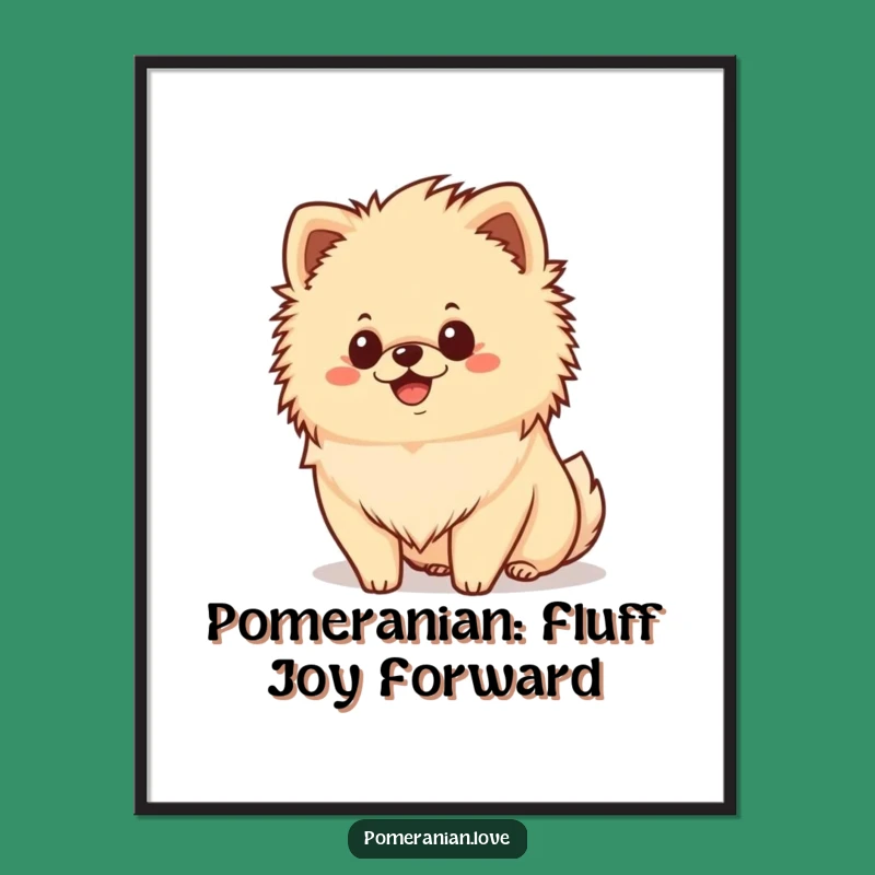 Free Printable Happy Pomeranian Wall Art - Cheerful Downloadable Dog Decor