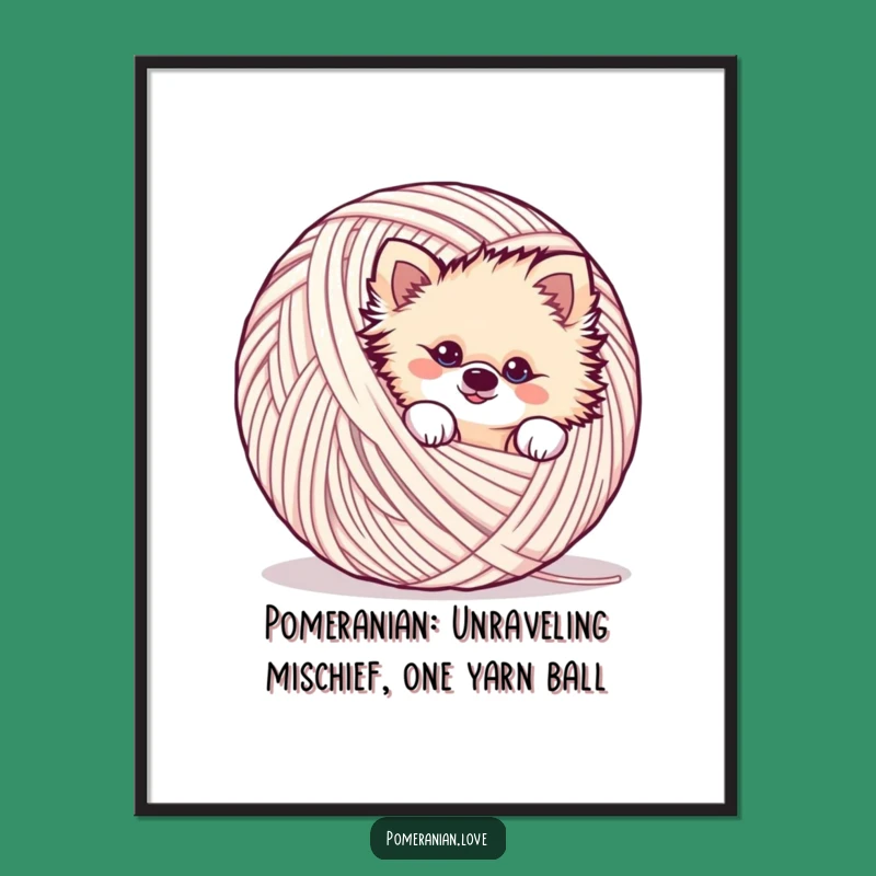 Free Printable Mischievous Pom Wall Art - Playful Downloadable Dog Decor