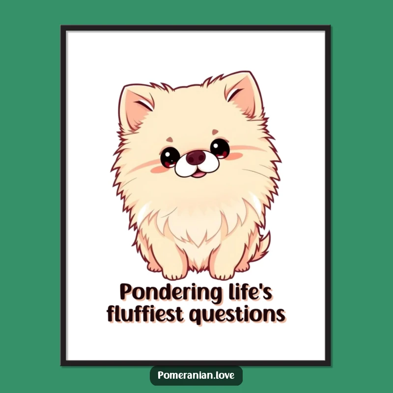 Free Printable Pomeranian Wall Art: Quirky Head Tilt for a Humorous Home