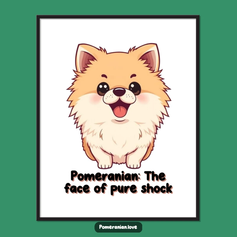 Free Printable Surprised Pomeranian Wall Art - Funny Downloadable Dog Decor