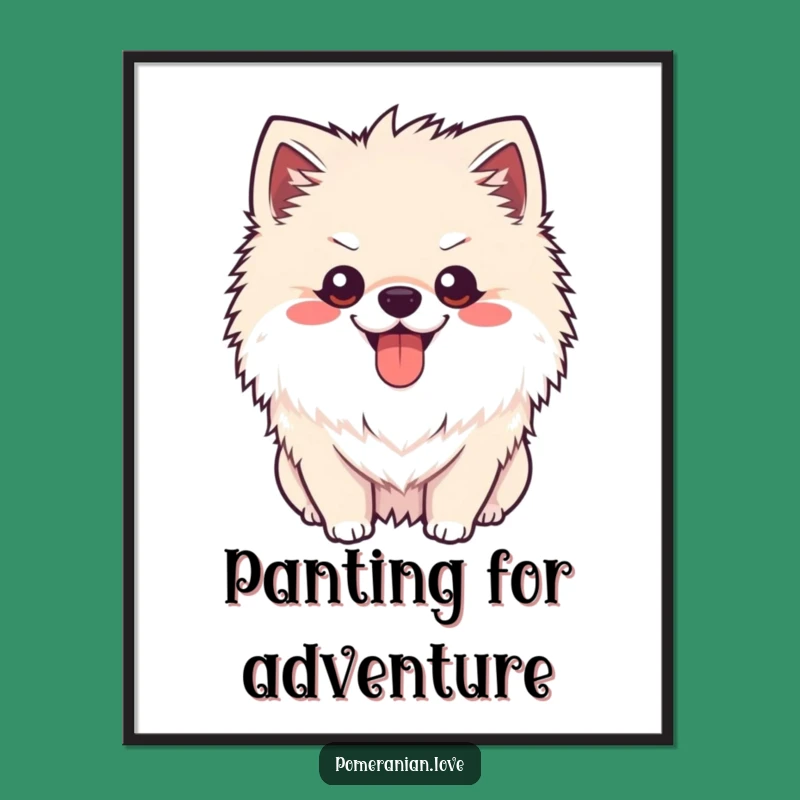 Free Printable Wall Art: Cheerful Pomeranian, Happy Dog Panting, Downloadable Decor