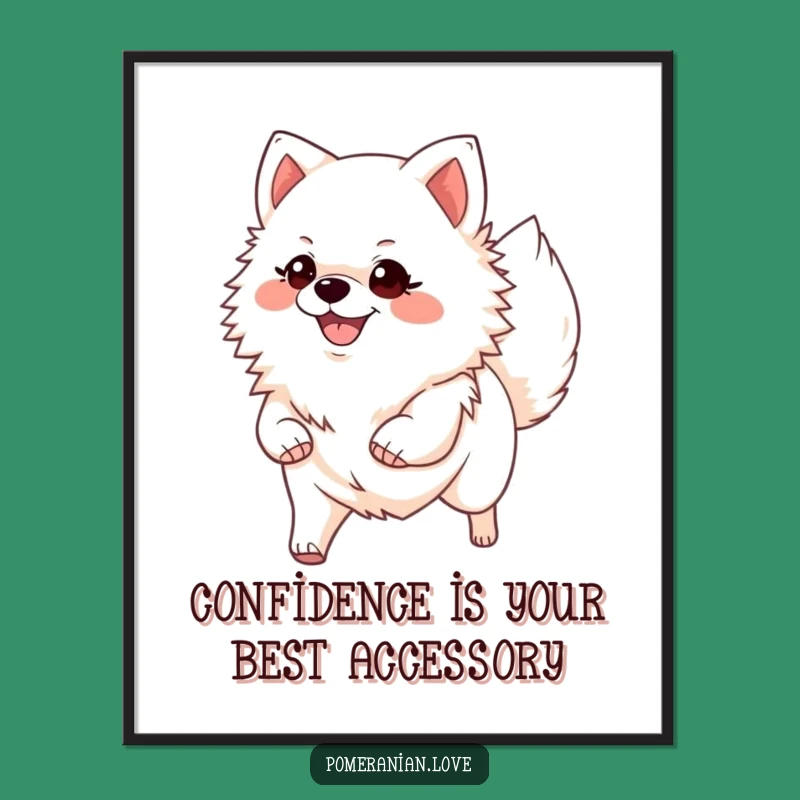 Free Printable Wall Art: Confident Pomeranian Trot - Funny Dog Downloadable Art