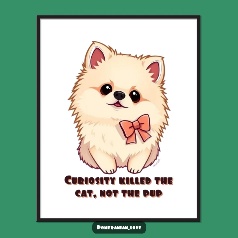 Free Printable Wall Art: Curious Pomeranian Dog Art Funny Downloadable Decor