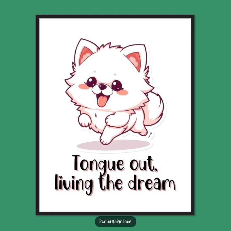 Free Printable Wall Art: Energetic Pomeranian Running Free!