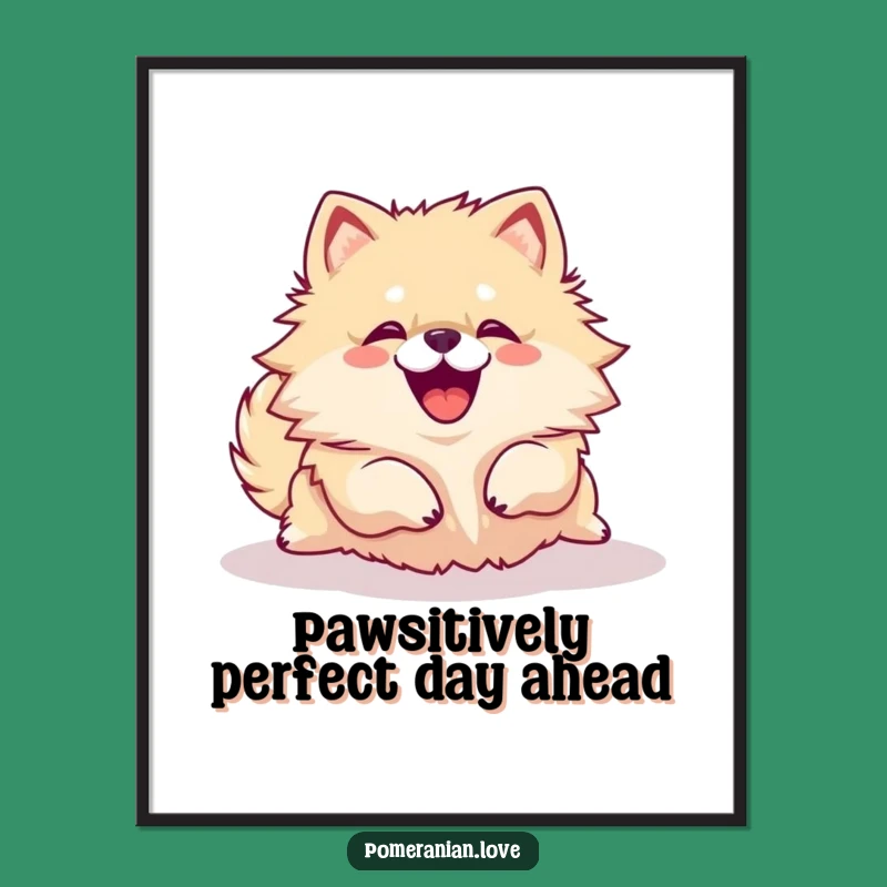 Free Printable Wall Art: Joyful Pomeranian Yipping - Funny Dog Downloadable Decor