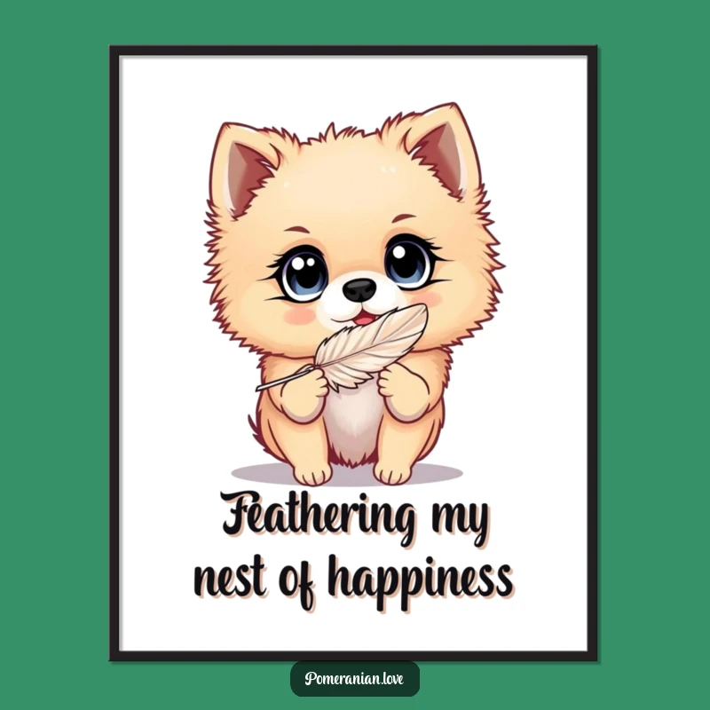 Free Printable Wall Art: Playful Pomeranian Dog Art Funny Downloadable Decor