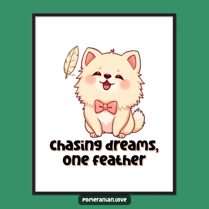 Free Printable Wall Art Pomeranian Bow Barking Feather Funny Downloadable Decor