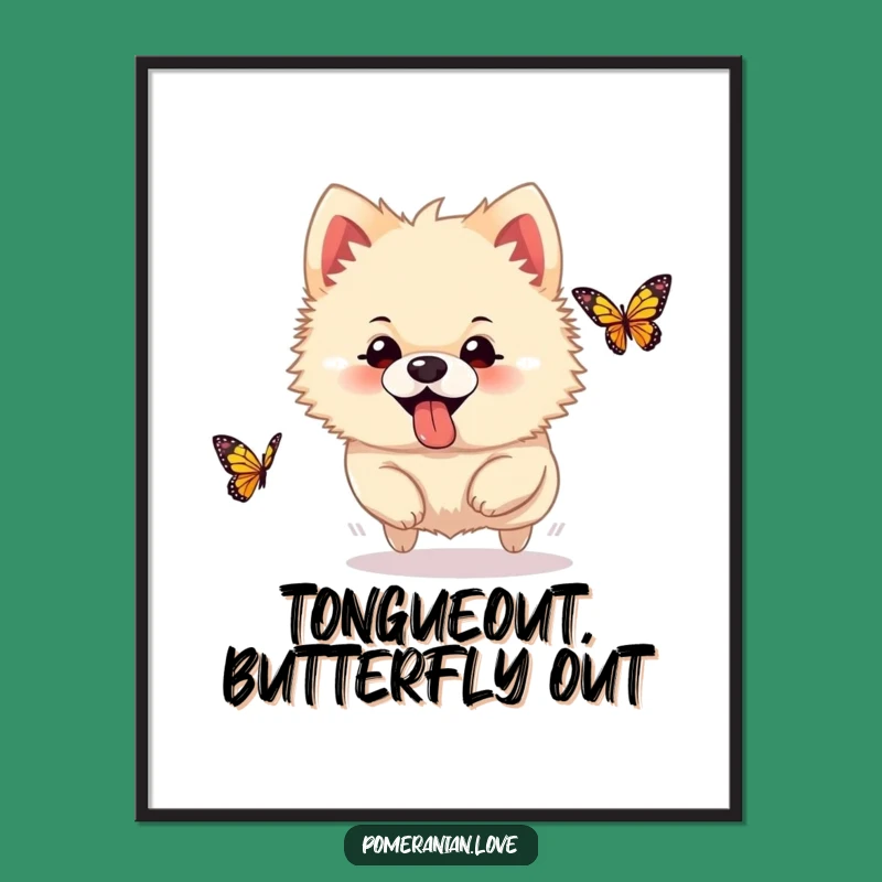 Free Printable Pomeranian Wall Art: Silly Pup Tongue Out Decor