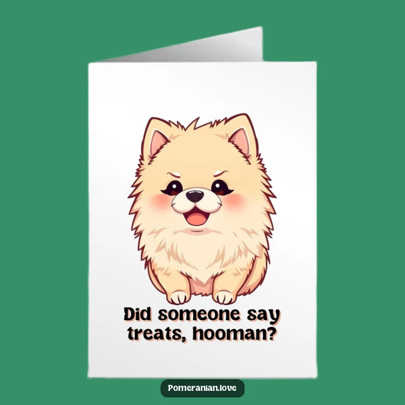 Free Printable Joyful Pomeranian Birthday Card - Eager Listener, Downloadable Fun