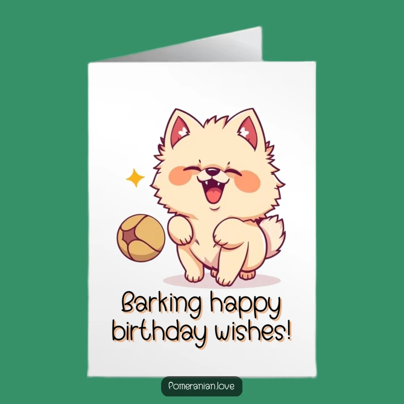 Free Printable Excited Pomeranian Birthday Card - Funny Dog Downloadable