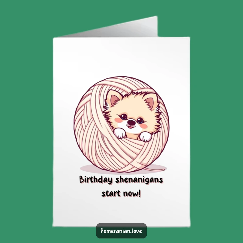 Free Printable Mischievous Pom Birthday Card - Funny Downloadable Dog Surprise Gift