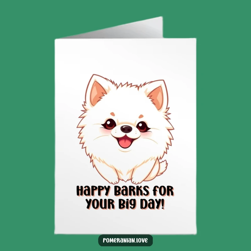 Free Printable Birthday Card: Playful Pomeranian Barking Fun! Your Perfect DIY Gift.