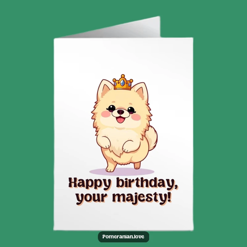 Free Printable Pomeranian Birthday Card Royal Funny Downloadable Gift